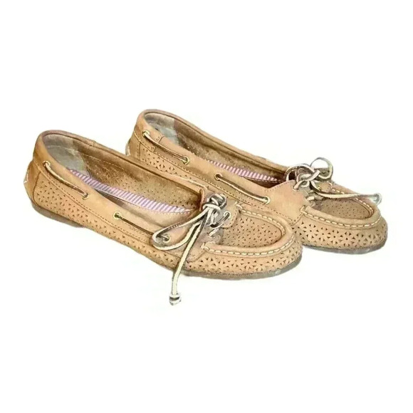 Sperry Top Siders Boat Shoes Floral Cutouts Classic Loafers Cushioned 8 Coastal - Picture 1 of 8